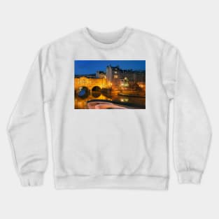 Pulteney Bridge and River Avon in Bath Crewneck Sweatshirt